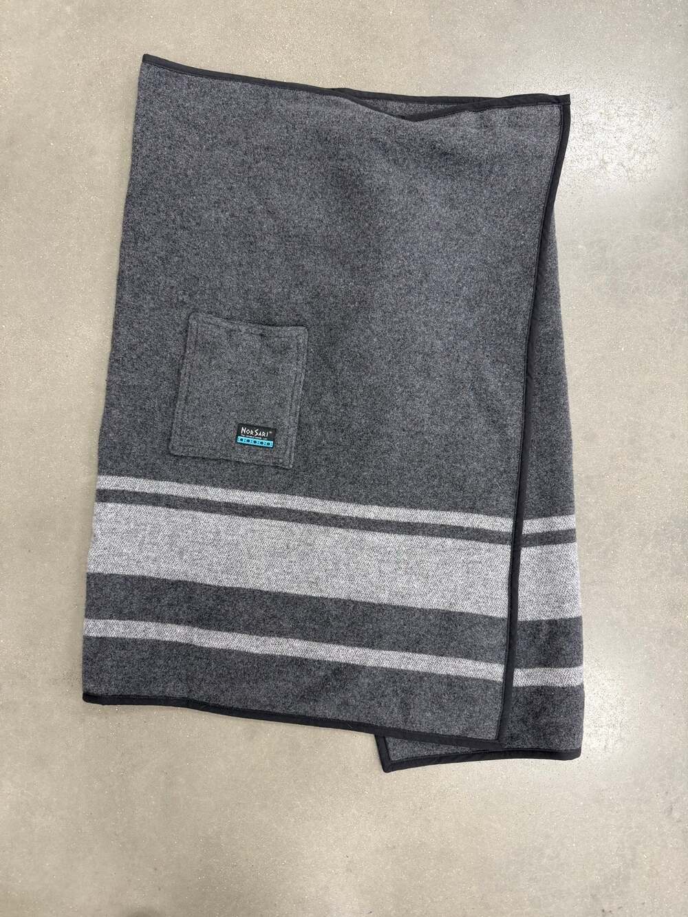 NorSari Skirt Womens M Gray Wool Blend Wrap Midi Tweed Lined Pocket Winter